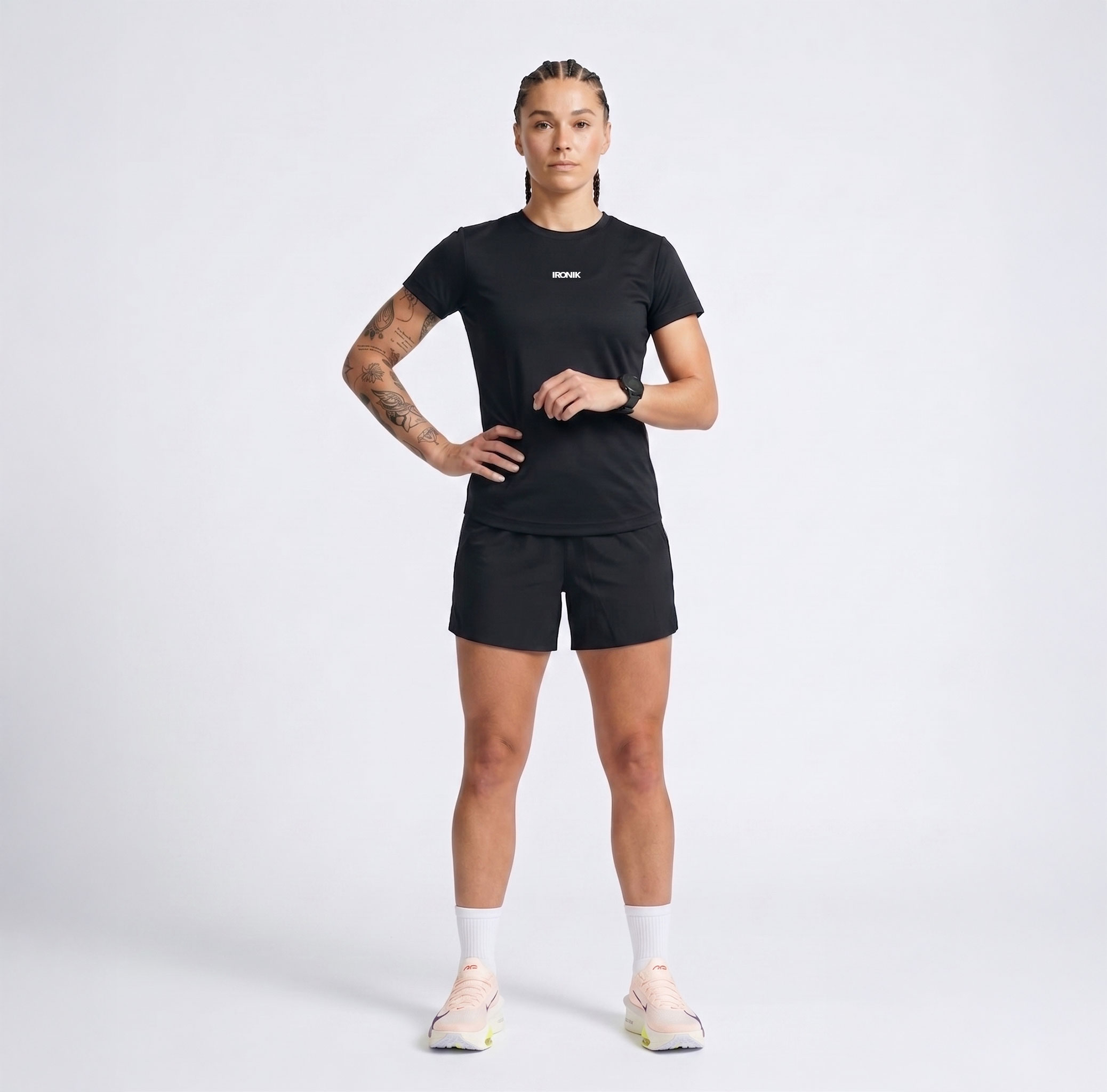 Running Tee Black Femme — IRONIK